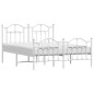 vidaXL Giroletto con Testiera e Pediera Metallo Bianco 135x190 cm vidaXL Giroletto con Testiera e Pediera Metallo Bianco 135x190 cm