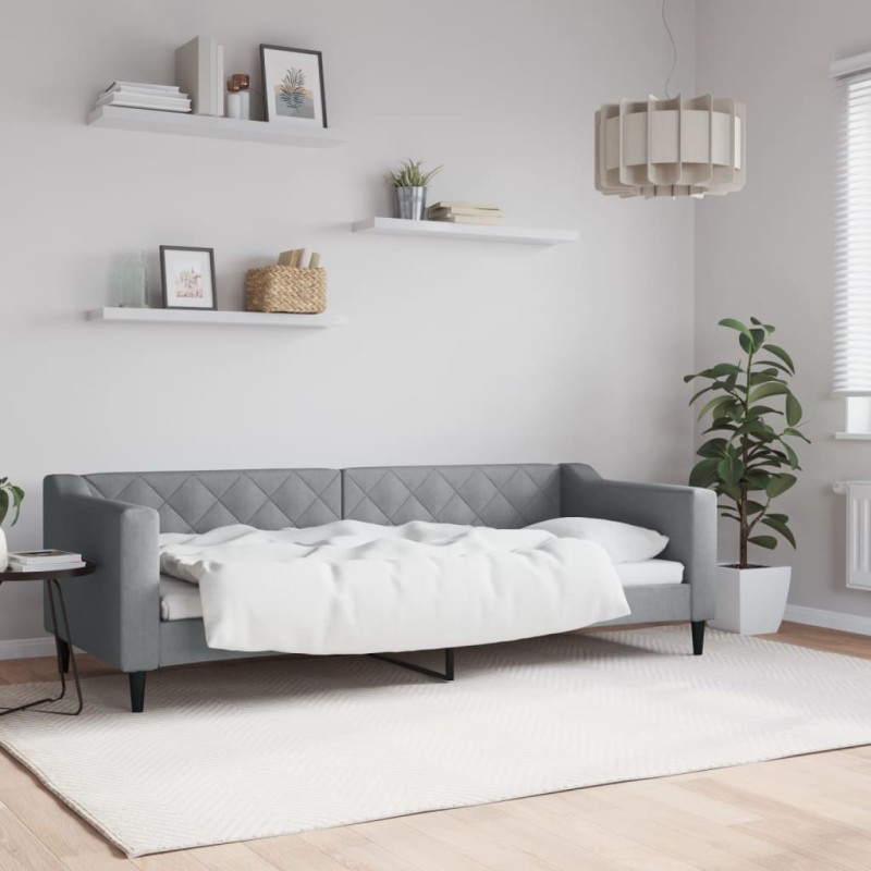 vidaXL Letto da Giorno Grigio Chiaro 80x200 cm in Tessuto