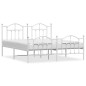 vidaXL Giroletto con Testiera e Pediera Metallo Bianco 180x200 cm vidaXL Giroletto con Testiera e Pediera Metallo Bianco 180x200 cm