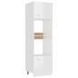 Armadio per Microonde Bianco Lucido 60x57x207 cm in Truciolato Armadio per Microonde Bianco Lucido 60x57x207 cm in Truciolato