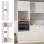 Armadio per Microonde Bianco Lucido 60x57x207 cm in Truciolato Armadio per Microonde Bianco Lucido 60x57x207 cm in Truciolato