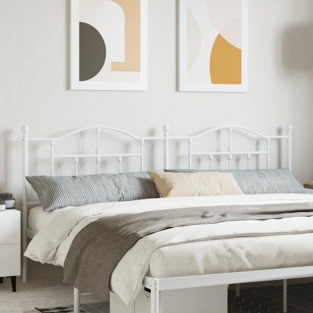 vidaXL Testiera in Metallo Bianco 200 cm