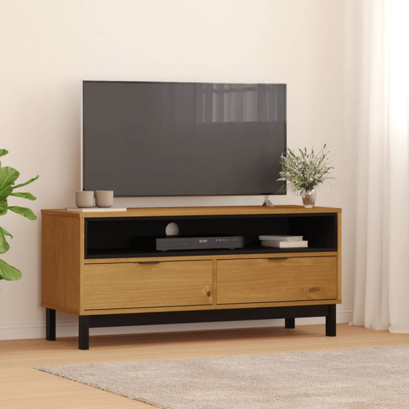 vidaXL Mobile TV FLAM 110x40x50 cm in Legno Massello di Pino vidaXL Mobile TV FLAM 110x40x50 cm in Legno Massello di Pino