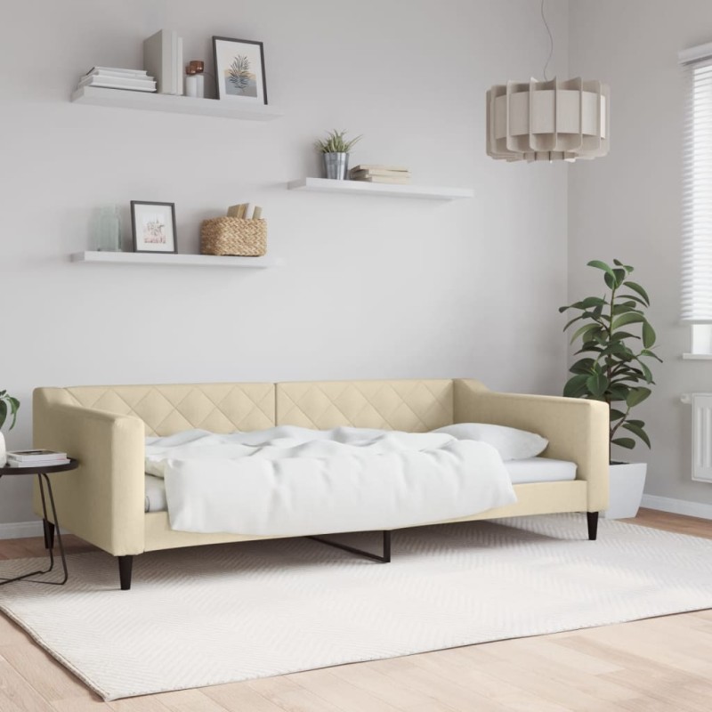 vidaXL Letto da Giorno Crema 100x200 cm in Tessuto vidaXL Letto da Giorno Crema 100x200 cm in Tessuto