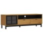 vidaXL Mobile TV FLAM 158x40x50 cm Anta in Vetro Massello di Pino vidaXL Mobile TV FLAM 158x40x50 cm Anta in Vetro Massello di Pino