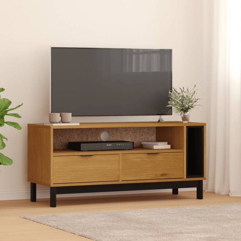 vidaXL Mobile TV FLAM 110x40x50 cm in Legno Massello di Pino vidaXL Mobile TV FLAM 110x40x50 cm in Legno Massello di Pino