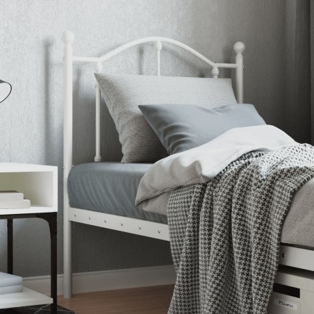 vidaXL Testiera in Metallo Bianco 75 cm