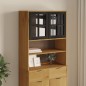 vidaXL Scaffale per Credenza Anta in Vetro FLAM Legno Massello di Pino vidaXL Scaffale per Credenza Anta in Vetro FLAM Legno Massello di Pino