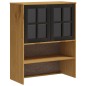 vidaXL Scaffale per Credenza Anta in Vetro FLAM Legno Massello di Pino vidaXL Scaffale per Credenza Anta in Vetro FLAM Legno Massello di Pino