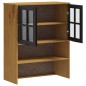 vidaXL Scaffale per Credenza Anta in Vetro FLAM Legno Massello di Pino vidaXL Scaffale per Credenza Anta in Vetro FLAM Legno Massello di Pino