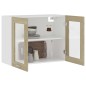 Armadio Sospeso con Vetro Rovere Sonoma 80x31x60 cm Truciolato Armadio Sospeso con Vetro Rovere Sonoma 80x31x60 cm Truciolato