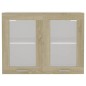Armadio Sospeso con Vetro Rovere Sonoma 80x31x60 cm Truciolato Armadio Sospeso con Vetro Rovere Sonoma 80x31x60 cm Truciolato