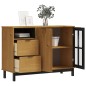 vidaXL Credenza FLAM 110x40x80 cm Anta in Vetro Massello di Pino vidaXL Credenza FLAM 110x40x80 cm Anta in Vetro Massello di Pino