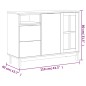 vidaXL Credenza FLAM 110x40x80 cm Anta in Vetro Massello di Pino vidaXL Credenza FLAM 110x40x80 cm Anta in Vetro Massello di Pino