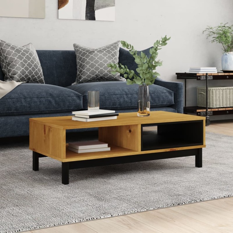 vidaXL Tavolino da Salotto FLAM 100x50x32,5 cm Legno Massello di Pino