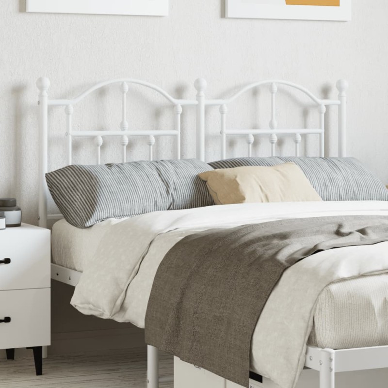 vidaXL Testiera in Metallo Bianco 120 cm vidaXL Testiera in Metallo Bianco 120 cm