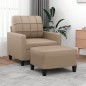vidaXL Poltrona con Poggiapiedi Cappuccino 60 cm in Similpelle vidaXL Poltrona con Poggiapiedi Cappuccino 60 cm in Similpelle