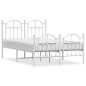 vidaXL Giroletto con Testiera e Pediera Metallo Bianco 120x190 cm vidaXL Giroletto con Testiera e Pediera Metallo Bianco 120x190 cm