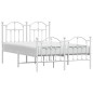 vidaXL Giroletto con Testiera e Pediera Metallo Bianco 120x190 cm vidaXL Giroletto con Testiera e Pediera Metallo Bianco 120x190 cm