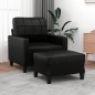 vidaXL Poltrona con Poggiapiedi Nero 60 cm in Similpelle vidaXL Poltrona con Poggiapiedi Nero 60 cm in Similpelle