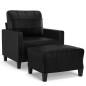 vidaXL Poltrona con Poggiapiedi Nero 60 cm in Similpelle vidaXL Poltrona con Poggiapiedi Nero 60 cm in Similpelle