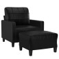 vidaXL Poltrona con Poggiapiedi Nero 60 cm in Similpelle vidaXL Poltrona con Poggiapiedi Nero 60 cm in Similpelle