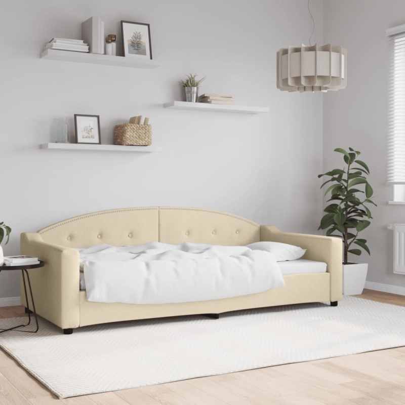 vidaXL Letto da Giorno Crema 90x200 cm in Tessuto vidaXL Letto da Giorno Crema 90x200 cm in Tessuto