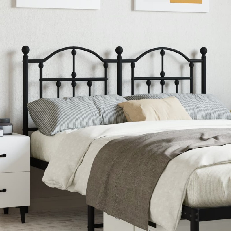 vidaXL Testiera in Metallo Nero 120 cm