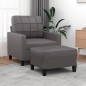 vidaXL Poltrona con Poggiapiedi Grigio 60 cm in Similpelle
