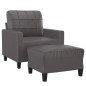 vidaXL Poltrona con Poggiapiedi Grigio 60 cm in Similpelle