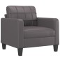 vidaXL Poltrona con Poggiapiedi Grigio 60 cm in Similpelle