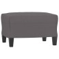 vidaXL Poltrona con Poggiapiedi Grigio 60 cm in Similpelle