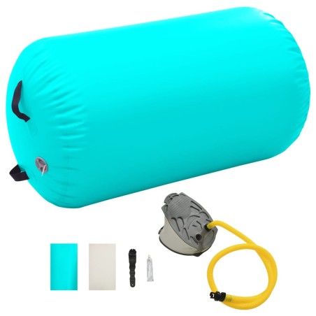 vidaXL Rullo da Ginnastica Gonfiabile con Pompa 100x60 cm in PVC Verde