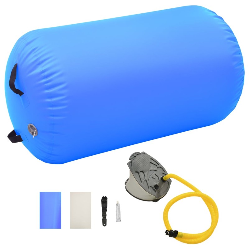 vidaXL Rullo da Ginnastica Gonfiabile con Pompa 100x60 cm in PVC Blu vidaXL Rullo da Ginnastica Gonfiabile con Pompa 100x60 cm in PVC Blu