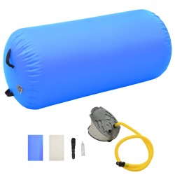 vidaXL Rotolo da Ginnastica Gonfiabile con Pompa 120x90 cm in PVC Blu