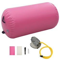 vidaXL Rullo da Ginnastica Gonfiabile con Pompa 120x75 cm in PVC Rosa