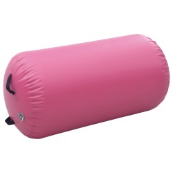 vidaXL Rullo da Ginnastica Gonfiabile con Pompa 120x75 cm in PVC Rosa