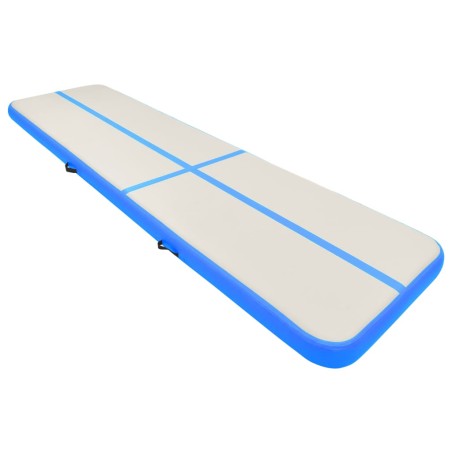 vidaXL Tappetino Ginnastica Gonfiabile con Pompa 600x100x15cm PVC Blu