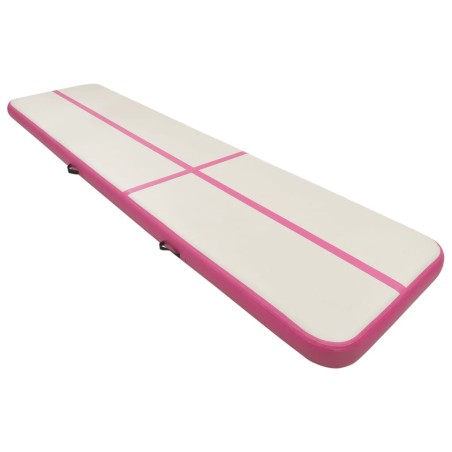 vidaXL Tappetino Ginnastica Gonfiabile con Pompa 800x100x15cm PVC Rosa