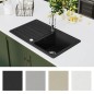 Lavandino Cucina Granito Singolo Scolapiatti Reversibile Nero