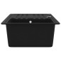Lavandino Cucina Granito Singolo Scolapiatti Reversibile Nero
