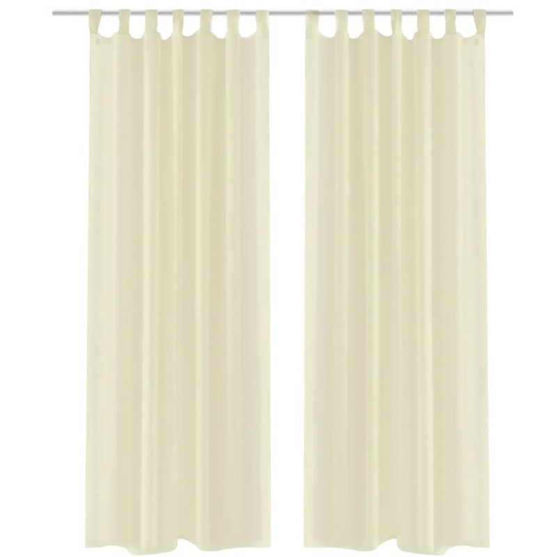 vidaXL Tende Trasparenti 2 pz Crema 140 x 175 cm vidaXL Tende Trasparenti 2 pz Crema 140 x 175 cm