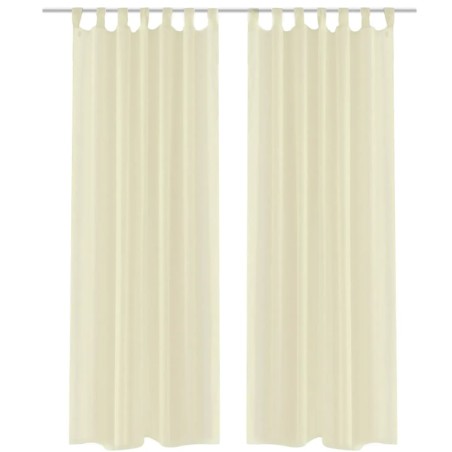 vidaXL Tende Trasparenti 2 pz Crema 140 x 175 cm