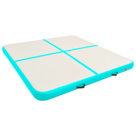 vidaXL Tappetino Ginnastica Gonfiabile e Pompa 200x200x15cm PVC Verde