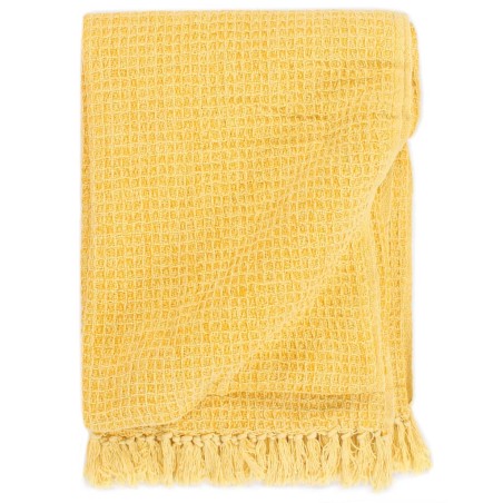 vidaXL Copriletto in Cotone 160x210 cm Giallo Senape 