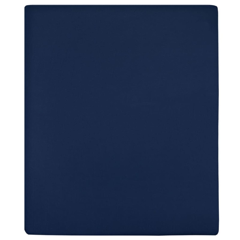 vidaXL Lenzuolo con Angoli Jersey Blu Marino 90x200 cm Cotone vidaXL Lenzuolo con Angoli Jersey Blu Marino 90x200 cm Cotone