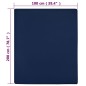 vidaXL Lenzuolo con Angoli Jersey Blu Marino 100x200 cm Cotone vidaXL Lenzuolo con Angoli Jersey Blu Marino 100x200 cm Cotone