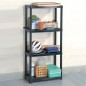 Scaffale a 4 Ripiani Nero 61x30,5x130 cm in Plastica Scaffale a 4 Ripiani Nero 61x30,5x130 cm in Plastica
