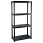 Scaffale a 4 Ripiani Nero 61x30,5x130 cm in Plastica Scaffale a 4 Ripiani Nero 61x30,5x130 cm in Plastica