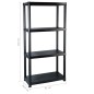 Scaffale a 4 Ripiani Nero 61x30,5x130 cm in Plastica Scaffale a 4 Ripiani Nero 61x30,5x130 cm in Plastica